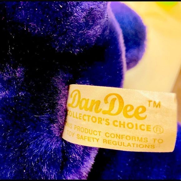 Dan Dee Collector's Choice Leopard Print Hat Royal Purple Plush Teddy Bear 13" - Picture 8 of 8